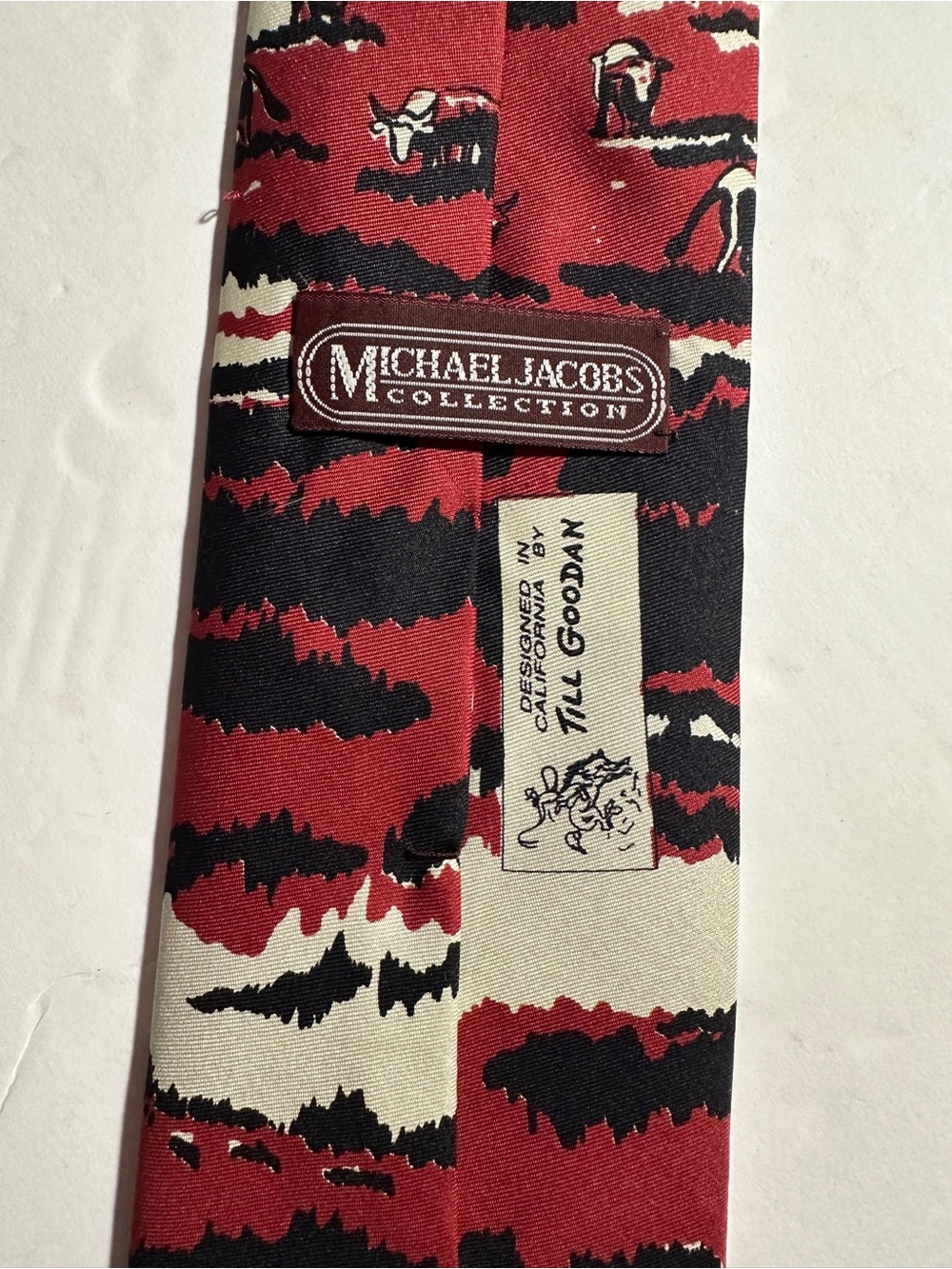 Vintage Till Goodan Michael Jacob’s Cowboy Western Silk Tie Made USA 55x4 - Picture 5 of 10